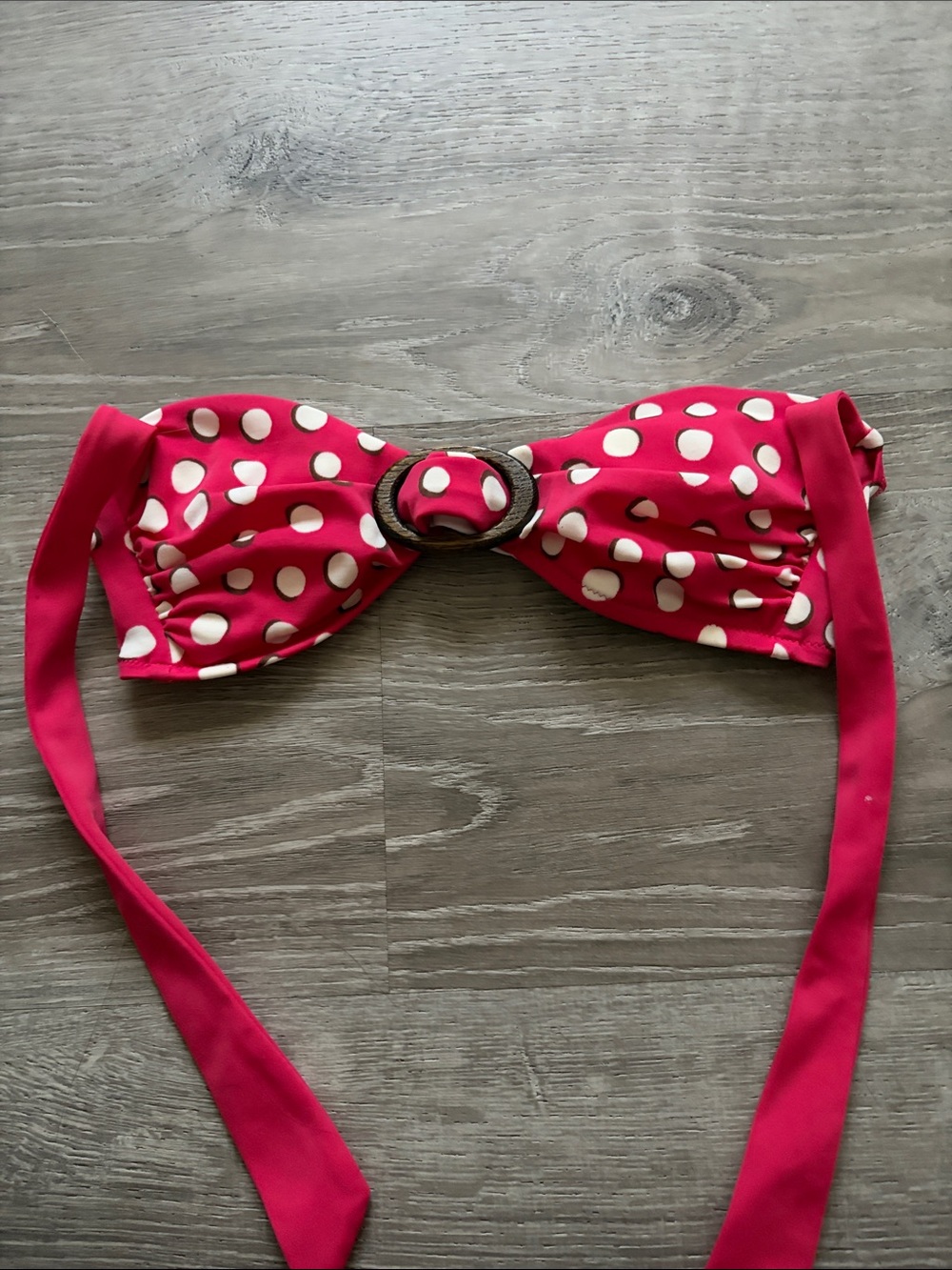 Victoria's Secret Hot Pink Polka Dot Bandeau Swim Top